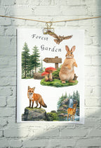 Forest Garden-Themed Watercolor Coloring Paper