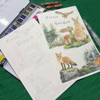 Forest Garden-Themed Watercolor Coloring Paper